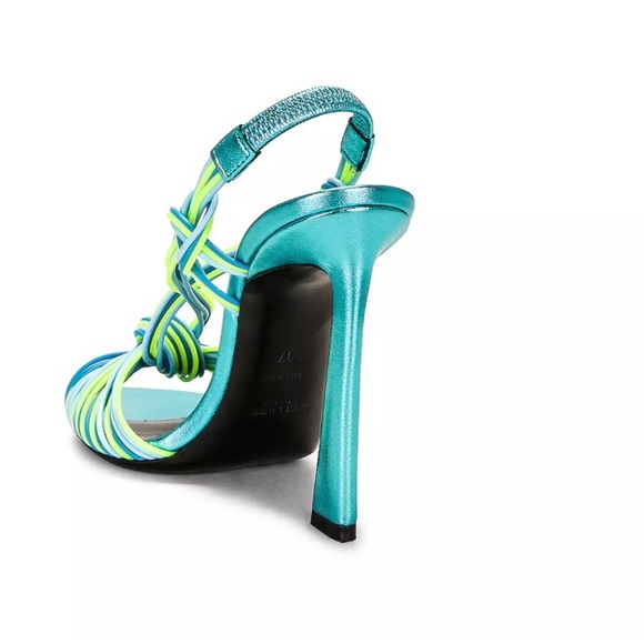 YSL Saint Laurent Gippy Multicolor Strappy Knot Patent Leather Sandal 39.5- 9 - Picture 3 of 11